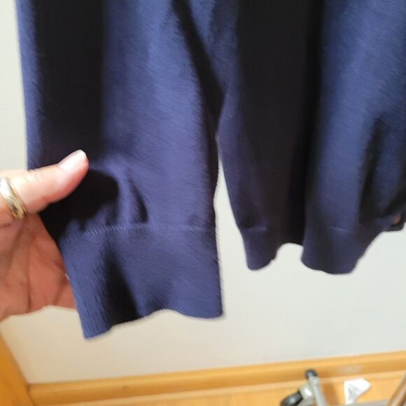 Talbots Cardigan Size Medium Blue 3/4 Sleeve  Knit Sweater  Button Front - Picture 5 of 8